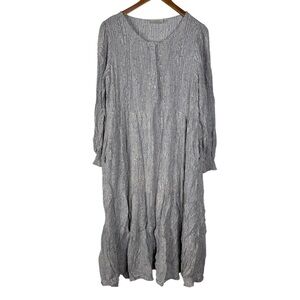 Aura Speckled Long Sleeve Midi Dress Size Medium